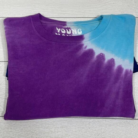 American Eagle Outfitters Young Money Red Purple Tie Dye Tee Shirt Size Small - Picture 1 of 9